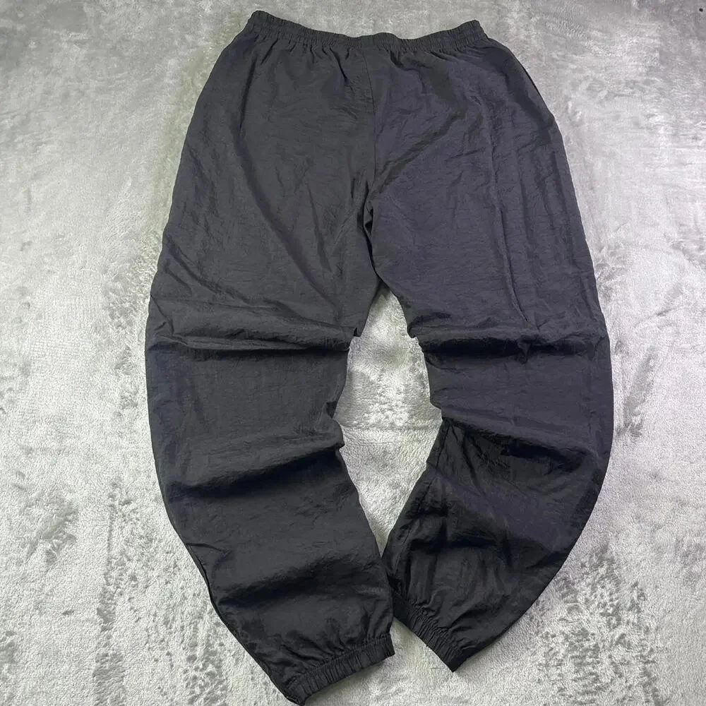 Vintage 90s Reebok Black Track Pants Men’s Large Baggy Y2K Sportswear Nylon